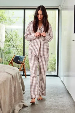 Online Flannel Pyjamasskjorte, , XL Dame Loungewear