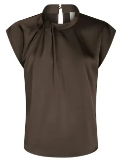 Neo Noir Fleur Drapy Satin Bluse, , 40-Dame Bluser & Skjorter
