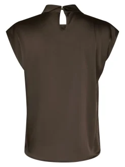 Neo Noir Fleur Drapy Satin Bluse, , 40-Dame Bluser & Skjorter