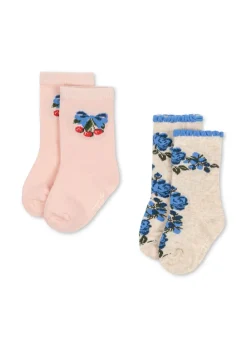 New Flower And Cherry Jacquard 2-pak Strømper, , 29-32 Børn Sokker & Strømper