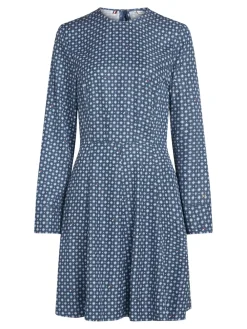 Tommy Hilfiger Foulard Fit & Flare Knee Kjole, , 34-Dame Kjoler
