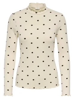 JDY Fransiska Life Langærmet Højhalset Bluse, , L-Dame T-Shirts & Toppe