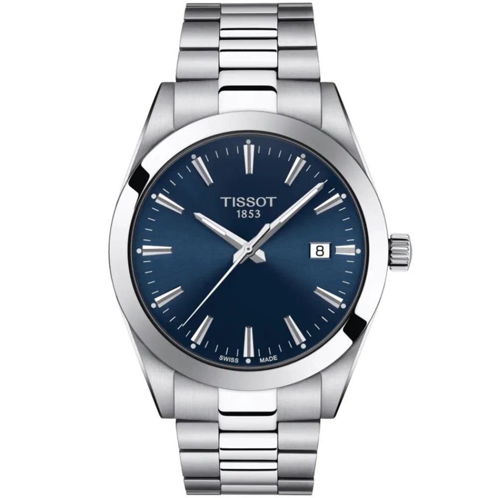 Tissot Gentleman T127.410.11.041.00 Herreur, Sølv, Blå Urskive, 40 mm- Ure