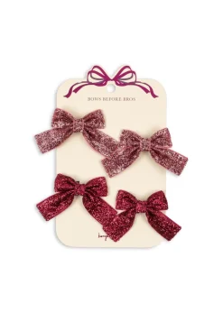 Online Glitter Bow 4-pak Hårklemmer, Børn Hårpynt