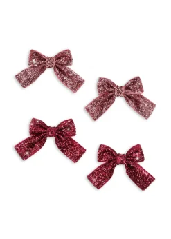 Online Glitter Bow 4-pak Hårklemmer, Børn Hårpynt
