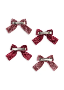 Online Glitter Bow 4-pak Hårklemmer, Børn Hårpynt