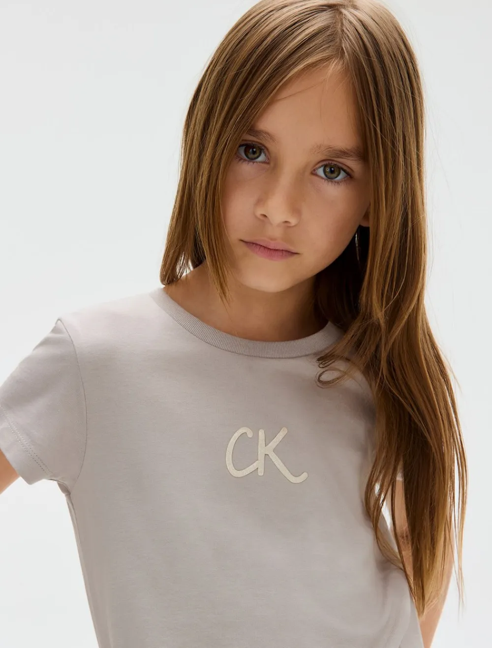 Calvin Klein Glitter Slim T-shirt, , 152 cm-Børn T-Shirts & Toppe