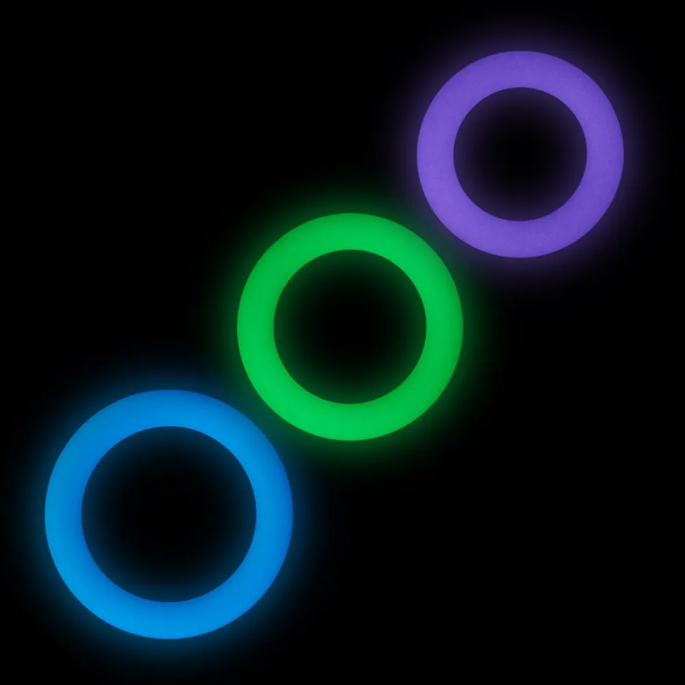 Baseks Glow In The Dark Penisring Sæt- Sexlegetøj
