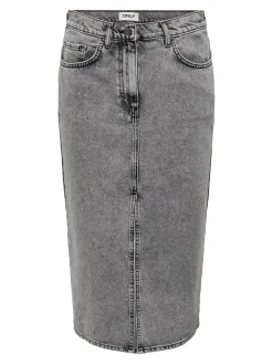 ONLY Gry Højtaljet Denimnederdel, , M-Dame Nederdele