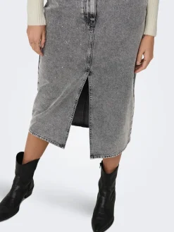 ONLY Gry Højtaljet Denimnederdel, , M-Dame Nederdele
