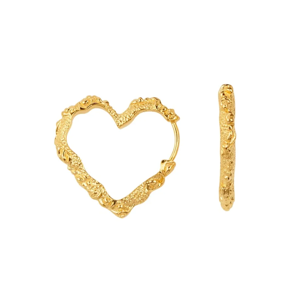 Camille Brinch Heart Crush Hoops,-Dame Øreringe