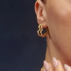 Camille Brinch Heart Crush Hoops,-Dame Øreringe