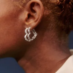 Camille Brinch Heart Crush Hoops,-Dame Øreringe