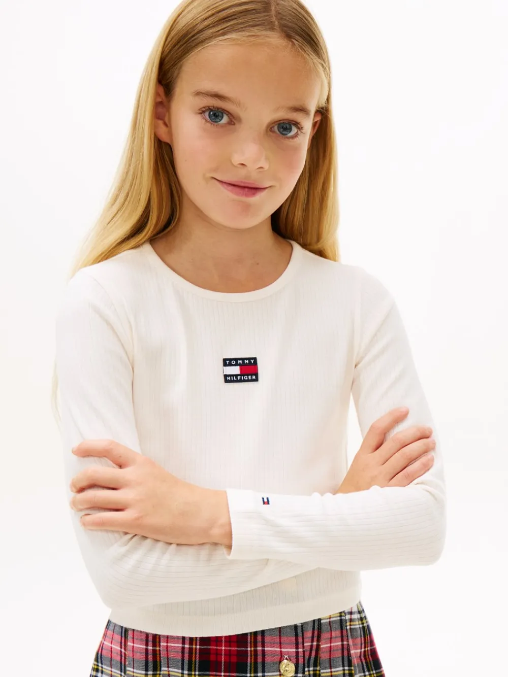 Tommy Hilfiger Heritage Flag Rib Bluse, , 164 cm-Børn Bluser