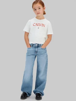 Calvin Klein High Rise Wide Leg Jeans, , 164 cm-Børn Jeans