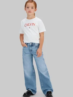 Calvin Klein High Rise Wide Leg Jeans, , 164 cm-Børn Jeans