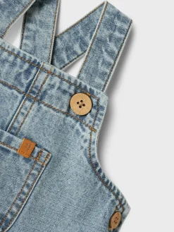 Lil' Atelier Hilbert Denim Shortoverall, , 80 cm-Børn Nederdele & Shorts