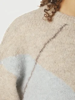 Neo Noir Inga Check Fluff Knit Striktrøje, , 36-Dame Strik & Sweatshirts