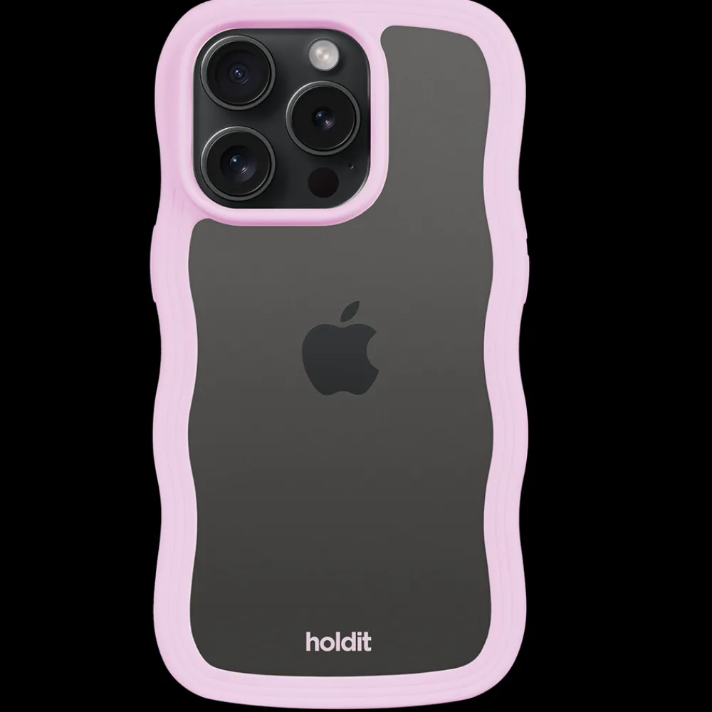 holdit Iphone 15 Pro Max Transparent Wavy Cover,-Dame Mobilcovers|Mobilcovers