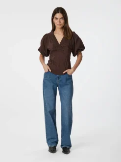 New Irina Poplin Bluse, , 36 Dame Bluser & Skjorter