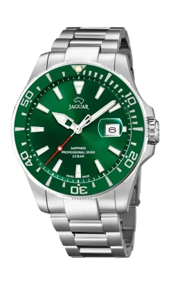 Jaguar J860 Herreur, Stål/Grøn, 43 mm- Ure