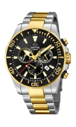 Jaguar J862 Herreur, Stål/Guld/Sort, 43 mm- Ure