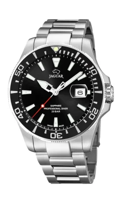 Jaguar J860 Herreur, Stål/Sort, 43 mm- Ure