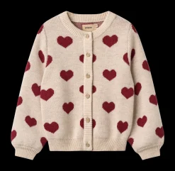 Sale Jacquard Hearts Cardigan, , 116 cm Børn Cardigans