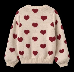 Sale Jacquard Hearts Cardigan, , 116 cm Børn Cardigans