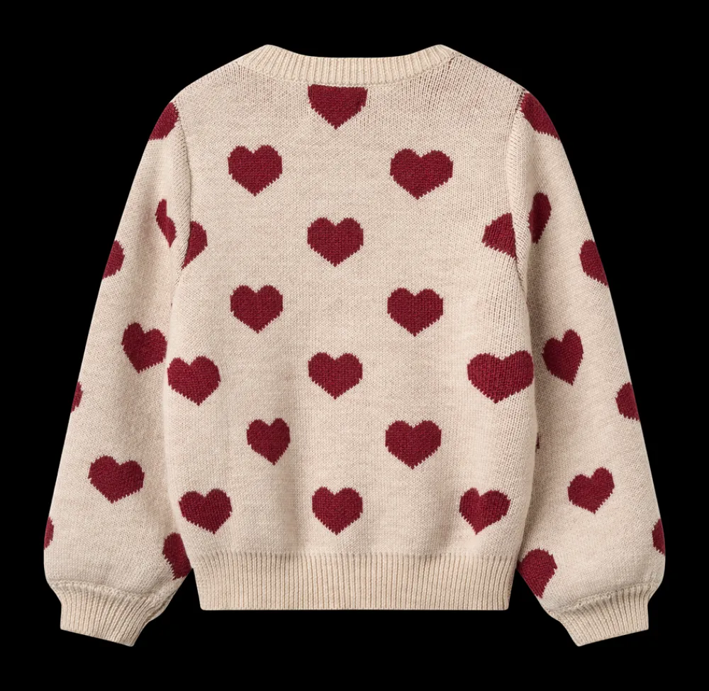 Sale Jacquard Hearts Cardigan, , 116 cm Børn Cardigans