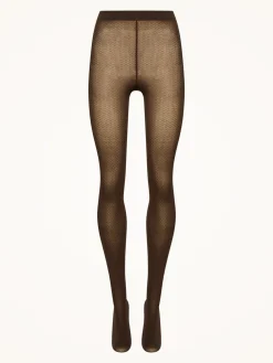 Outlet Jacquard Strømpebukser, , S Dame Strømper