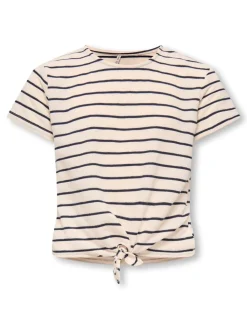 KIDS ONLY Jana Striped Knot T-shirt, , 134-140 cm-Børn T-Shirts & Toppe