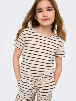 KIDS ONLY Jana Striped Knot T-shirt, , 134-140 cm-Børn T-Shirts & Toppe