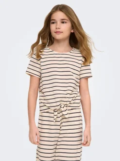 KIDS ONLY Jana Striped Knot T-shirt, , 134-140 cm-Børn T-Shirts & Toppe