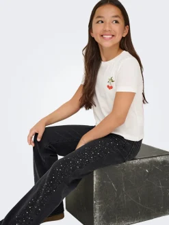 KIDS ONLY Juicy Rhinestone Wide Leg Jeans, , 152 cm-Børn Jeans