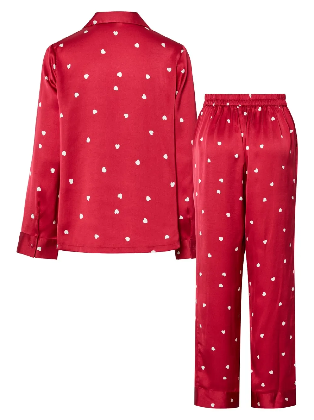 Pieces Jytte Xmas Satin Natsæt, , S-Dame Loungewear