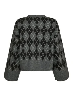 Outlet Kick Check Knit Striktrøje, , 38 Dame Strik & Sweatshirts