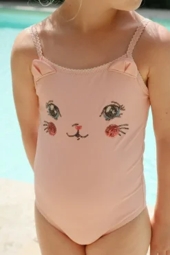 Konges Sløjd Kitty Bow Badedragt, , 122-128 cm-Børn Badetøj