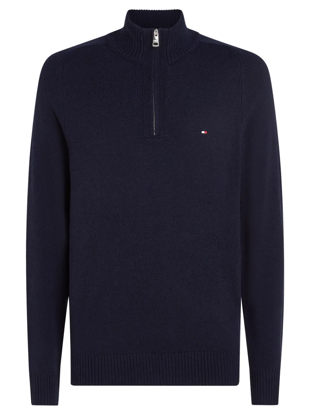Discount Lambswool Zip Mock Striktrøje, , S Strik