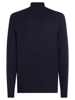 Discount Lambswool Zip Mock Striktrøje, , S Strik