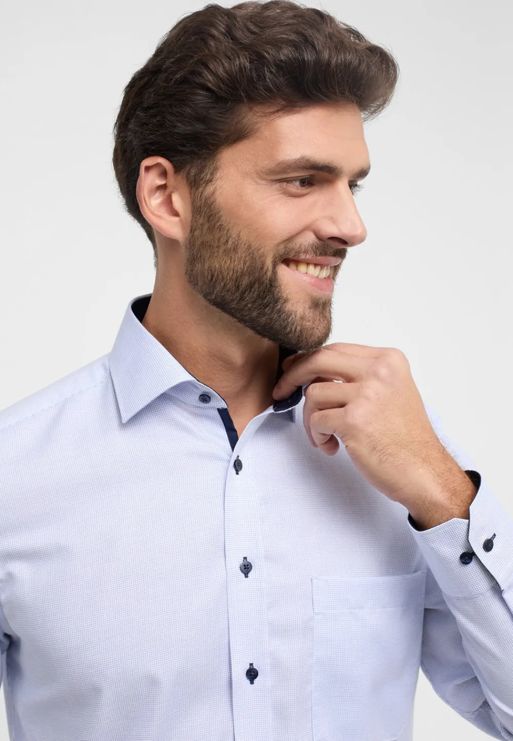 Eterna Langærmet Comfort Fit Skjorte, , 42- Skjorter