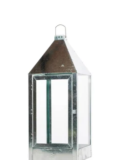 Clearance Lanterne, Galvaniseret, 32x70x32 cm Lanterner & Lyskæder