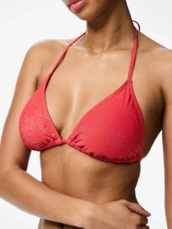 Pieces Laomi Lurex Bikinitop, , S-Dame Badetøj
