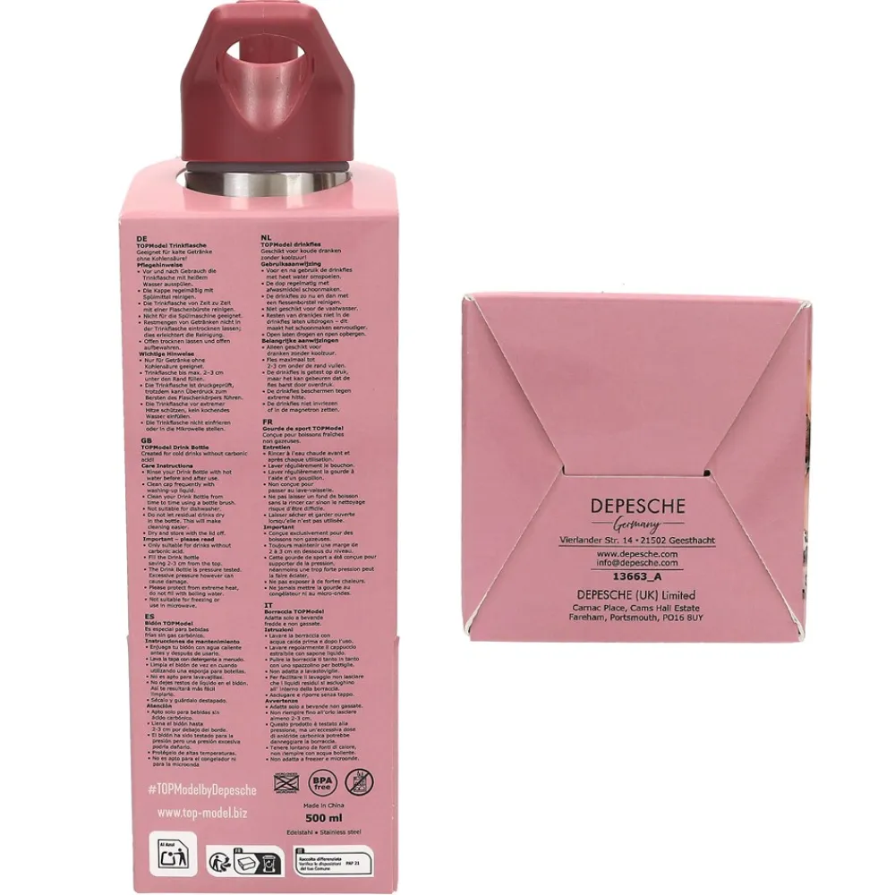 Topmodel Leo Heart Drikkeflaske, , 500 ml-Børn Drikkedunke & Termoflasker|Drikkedunke & Madkasser
