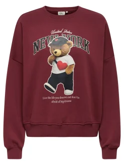 KIDS ONLY Linda Life Bear O-Neck Sweatshirt, , 146-152 cm-Børn Strik & Sweatshirts