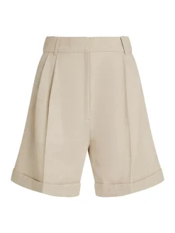 Outlet Linen Mix Pleated Shorts, , 42 Dame Shorts