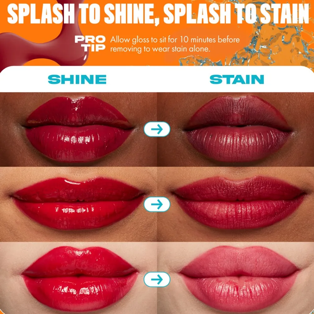 Hot Lip I.V. Hydrating Gloss Stain Lipgloss, Læber