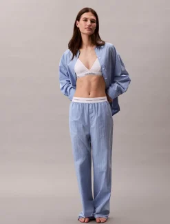Outlet Logo Poplin Natbukser, , L Dame Loungewear