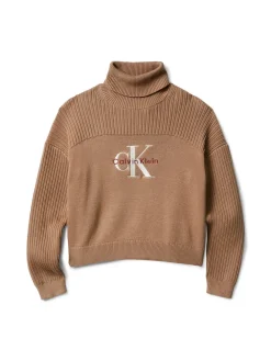 Calvin Klein Logo Rullekravstrøje, , 152 cm-Børn Strik & Sweatshirts