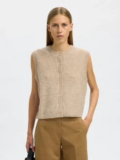 Selected Women Lulu Button Vest, , M-Dame Veste